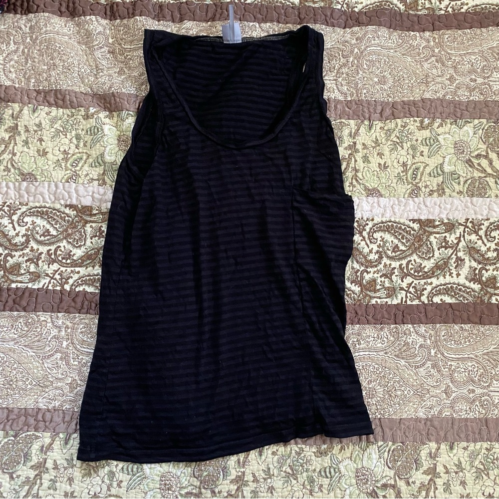 bobi Black Sheer Striped Tank Top